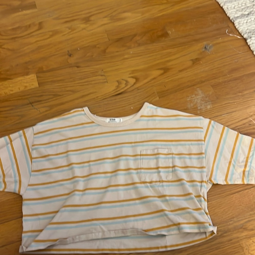 cropped striped tee